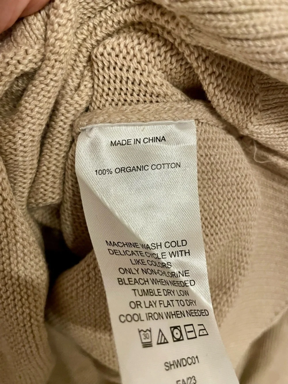 Quince 100% Organic Cotton Mock Neck Sweater Tan Beige Size Medium